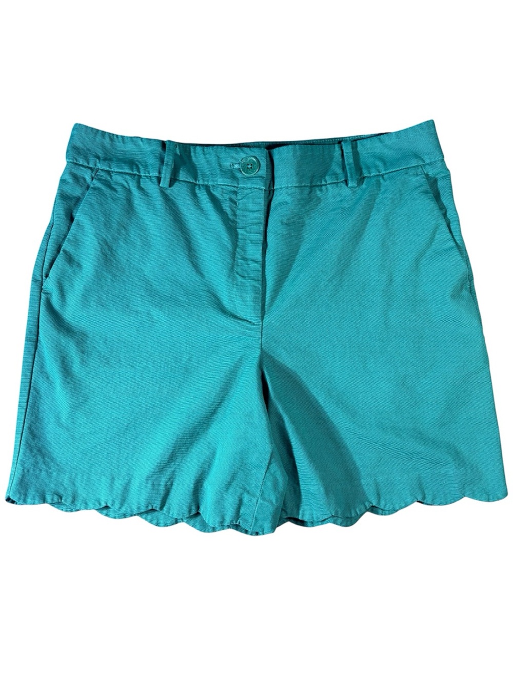 Talbots Dark Green Scalloped Hem Shorts 12 Autumn Feminine Classic Preppy
